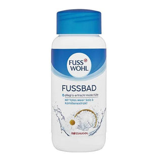 Fusswohl Foot Bath Salt with Dead Sea Salt & Chamomile Extract for Softening Foot Skin - Natural Pedicure Preparation Fusswohl Foot Bath Salt - Softens Feet, Natural Pedicure Prep foot bath salt, Dead Sea salt, pedicure preparation, foot care, natural foot hygiene, spa-like experience, softens calluses, soothes feet, prevents foot odor, natural ingredients, foot health, hygiene, Fusswohl, personal care, wellness