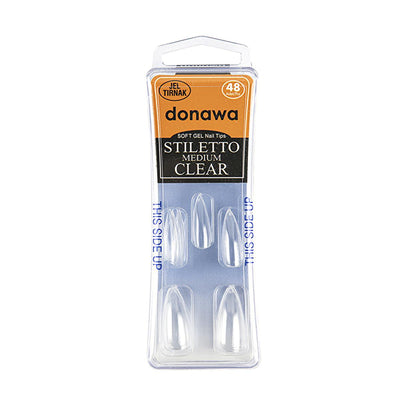 Donawa Soft Jel Stiletto Medium False Nails: Achieve Elegant Gel Stiletto Nails in Minutes | Pre-Shaped Nail Tips for a 