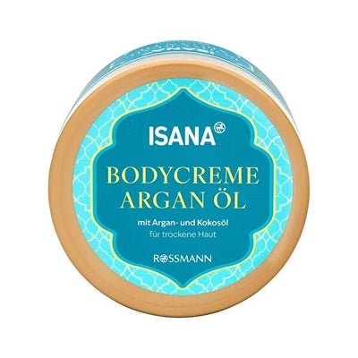 Isana Argan Oil Body Cream: Deeply Moisturizing Coconut & Shea Butter Vegan Body Lotion for Dry Skin - Hydrating, Dermat