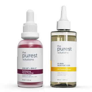The Purest Solutions BHA Skincare Set: Salicylic Acid Toner & Facial Peel for Acne, Pore Minimizing & Oil Control - Chemical Exfoliation for Smooth Skin The Purest Solutions BHA Skincare Set: Acne & Pore Control BHA skincare, salicylic acid toner, chemical exfoliator, acne treatment, pore minimizing toner, exfoliating facial peel, oil control skincare, AHA BHA peel, blemish control, the purest solutions, skincare set, oily skin, acne-prone skin, blackheads, whiteheads, exfoliation, toner, facial peel, AHA, 