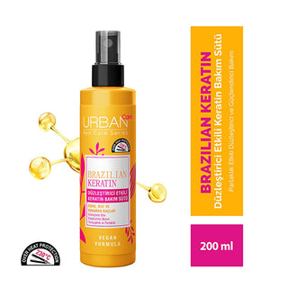 Urban Care Brazilian Keratin Hair Smoothing Milk: Heat Protection & Frizz Control, Vegan & UV Protection - Keratin Hair Treatment for Smooth, Straight Hair Urban Care Keratin Hair Smoothing Milk - Frizz Control & Heat Protect keratin hair treatment, hair straightening product, heat protectant spray, frizz control hair, vegan hair care, Brazilian keratin treatment, smoothing hair milk, marula oil hair, hair repair treatment, UV protection hair, keratin treatment, hair smoothing, heat protection, frizz contro