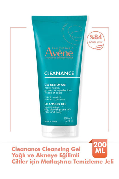 Avene Cleanance Mattifying Cleansing Gel for Oily & Acne-Prone Skin: Deep Pore Cleanser with Comedoclastin & Thermal Wat