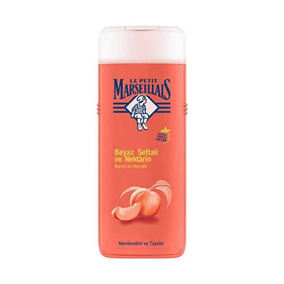 Le Petit Marseillais White Peach & Nectarine Shower Gel - Moisturizing & Gentle Cleansing Body Wash, 13.53 fl oz