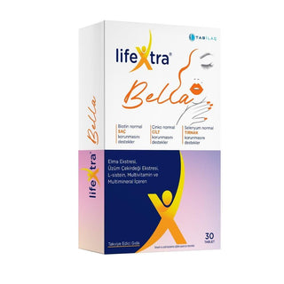 lifextra bella 30 tablet supplement bottle, lifextra bella 30 tablet nutritional ingredients Lifextra Bella 30 Tablets - Multivitamin & Mineral Supplement Lifextra Bella 30 Tablets - Multivitamin Supplement lifextra, bella-30-tablet, multivitamin, mineral-supplement, apple-extract, grape-seed-extract, adults, nutrition, health, ai-generated