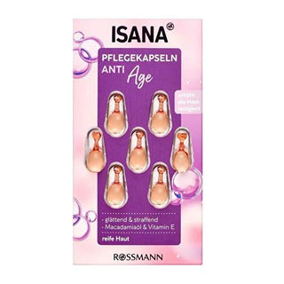 Isana Anti-Aging Facial Serum Capsules: Reduce Wrinkles & Protect from UV Damage with Macadamia, Jojoba Oil & Vitamin E Isana Anti-Aging Serum: Wrinkle Reduction & UV Protection anti-aging serum capsules, wrinkle reduction serum, Isana anti age, macadamia jojoba oil serum, vitamin E face serum, UV protection serum, facial serum capsules, skin moisturizing capsules, anti-aging, wrinkle reduction, Isana, macadamia oil, jojoba oil, vitamin E, UV protection, facial serum, skin moisturizing, skincare, beauty, fa