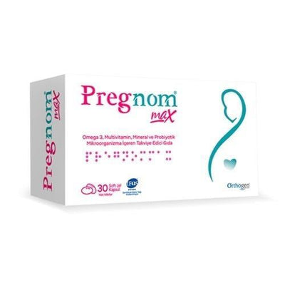 Pregnom Max 30 Soft-Jel Capsule - Multivitamin, Omega-3, Probiotic Supplement for Overall Wellness