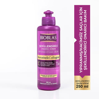 Bioblas Anti-Hair Loss Styling Cream with Collagen & Keratin - 8.45 fl oz Bioblas Hair Care: Anti-Hair Loss Styling Cream hair care product, anti-hair loss cream, collagen hair treatment, keratin hair cream, styling hair product, hair nourishment, hair strengthening, hair loss solution, hair styling, collagen, keratin, hair care, styling cream, hair treatment, Bioblas