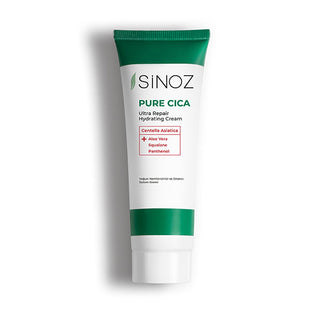 Sinoz Pure Cica Cream: Intensive Hydration & Repair - Soothing Centella Asiatica, Squalane & Aloe Vera -  Sensitive Skin Moisturizer, Post-Procedure Care Sinoz Cica Cream: Soothe & Repair Skin - Sensitive Skin Moisturizer Cica cream, Centella Asiatica cream, Soothing moisturizer, Repairing skin cream, Sensitive skin moisturizer, Post tattoo care cream, Post shave balm, Post laser treatment cream, Squalane moisturizer, Aloe vera face cream, facial moisturizer, dry skin, irritated skin, redness relief, skin b