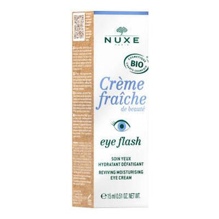 Nuxe Crème Fraîche de Beauté Eye Cream: Hydrates, Reduces Dark Circles & Puffiness | Sensitive Skin Formula Nuxe Eye Cream: Reduce Dark Circles & Puffiness eye cream, eye cream for sensitive skin, dark circle reducer, puffiness treatment, hydrating eye cream, Nuxe eye cream, eye care product, eye cream for dark circles, best eye cream for puffiness, sensitive skin, plant-based caffeine, buckwheat extract, 24-hour hydration, lightweight formula, dark circles, puffiness, hydration, gentle care, refreshed look