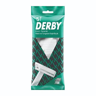 Derby Single Blade Disposable Razors - 5-Pack for Sensitive Skin - Smooth, Comfortable Men's Shaving, Travel-Friendly Derby Disposable Razors - Single Blade for Sensitive Skin disposable razor, single blade razor, men's shaving, travel razor, Derby razor, single blade disposable razor, razor blades, shaving razor, cheap razors, basic razor, single blade, disposable, shaving, men's grooming, sensitive skin, travel, hygiene, Swedish steel, chrome, ceramic, platinum, tungsten, coated blade, 5-pack, affordable 