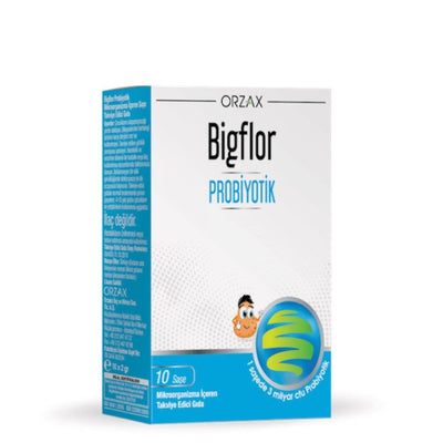 Orzax Bigflor Probiotic and Prebiotic Dietary Supplement for Gut Health Support - 10 Sachets