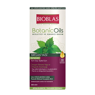 bioblas-botanic-oils-nettle-oil-shampoo-360ml, bottle-view-of-bioblas-nettle-oil-shampoo, bioblas-shampoo-ingredients Bioblas Botanic Oils Nettle Oil Shampoo - Thicker Hair, Volume & Fullness | 360 ml Bioblas Nettle Oil Shampoo 360 ml bioblas, shampoo, nettle-oil, botanic-oils, hair-care, natural-beauty, organic-olive-oil, hair-loss, daily-use, ai-generated