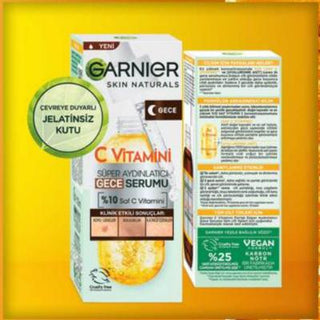 Garnier Vitamin C Serum - Anti-aging Night Serum for Brightening & Hydration, Vegan Skincare, 1.01 fl oz Garnier Vitamin C Serum - Brightening & Hydrating Night Serum Garnier Vitamin C Serum, Anti-aging Night Serum, Vegan skincare, Hyaluronic Acid face serum, Brightening serum for all skin types, Nighttime skincare, Anti-aging skincare, Cruelty-free cosmetics, Skincare for sensitive skin, Vitamin C benefits, Skin hydration, Ethical skincare products
