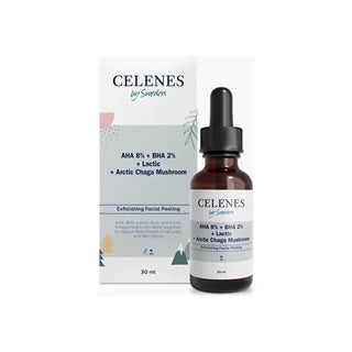 Celenes Exfoliating Serum 30ml - AHA BHA Lactic Acid Serum for Nighttime Use Celenes Exfoliating Serum - AHA BHA Lactic Acid exfoliating serum, AHA BHA Lactic Acid serum, chemical exfoliant, skincare routine product, nighttime serum, acne treatment, hyperpigmentation treatment, dull skin treatment, skin texture improvement, brightening serum