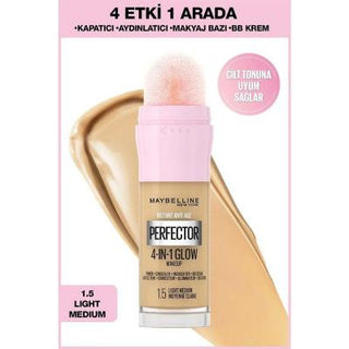 Maybelline Instant Perfector Glow Multifunctional Vegan Foundation Makeup - Light Medium Shade, Concealer, Primer, BB Cream Alternative Maybelline Instant Perfector Glow - Vegan Foundation & Concealer Maybelline Instant Perfector Glow, Vegan foundation, Multifunctional makeup, Light Medium foundation shade, BB cream alternative, Concealer, Primer, Cruelty-free, Plant-based beauty products, Everyday makeup, Natural finish, Smooth application, Busy lifestyles, Makeup simplification, Ethical consumerism, Beaut