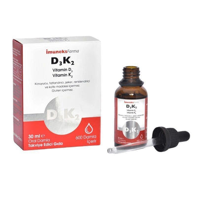 İmuneks _muneks Vitamin D3 K2 Drops: Enhance Bone Health & Boost Immunity - 30ml Liquid Vitamin D Supplement