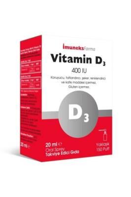 Imuneks Vitamin D3 Supplement Spray for Kids - 400 IU, Gluten-Free, Additive-Free, Easy Spray Administration