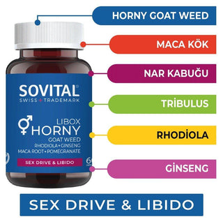 Sovital Libox Horny Dietary Supplement for Libido & Vitality - 60 Capsules, Ginseng & Horny Goat Weed Extract Sovital Libox Horny - Natural Libido & Vitality Supplement dietary supplement for libido, herbal sexual health support, natural vitality enhancer, Ginseng and Horny Goat Weed supplement, sexual wellness capsules, adults seeking natural libido boost, herbal supplements for energy, sexual health support capsules, natural libido enhancer, vitality supplement, Ginseng benefits, Horny Goat Weed benefits,