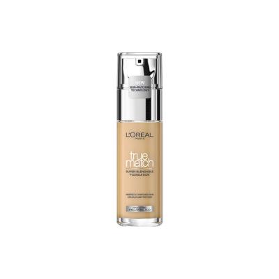 L'Oreal Paris True Match Liquid Foundation: Hydrating, Natural Finish - 3.D/3.W Warm Undertone, Evens Skin Tone, Enriche