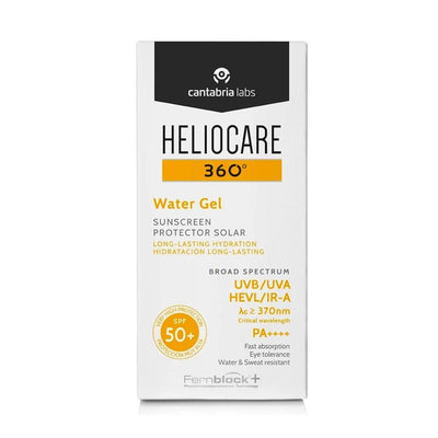 Heliocare 360 Water Gel SPF 50+ Moisturizing Sunscreen Gel for All Skin Types - Broad Spectrum Protection, Anti-Aging Be