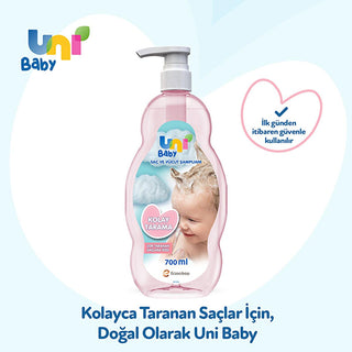 uni baby easy comb shampoo bottle, uni baby hair and body shampoo for children Uni Baby Easy Comb Hair & Body Shampoo - Gentle for Children | 700ml Uni Baby Easy Comb Hair & Body Shampoo 700ml uni-baby, hair-shampoo, body-shampoo, baby-care, gentle-formula, hypoallergenic, pediatric-tested, easy-combing, childrens-products, ai-generated