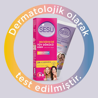Sesu Hair Removal Cream for Sensitive Skin - Easy & Effective Depilatory Cream for Women, 3.38 fl oz Sesu Hair Removal Cream for Sensitive Skin - 3.38 fl oz hair removal cream, depilatory cream, sensitive skin hair removal, easy hair removal for women, avocado oil hair removal cream, Sesu, hair removal products, women's grooming, sensitive skin care, dermatologically tested, Vitamin E, Bisabolol, AromaGuard technology, smooth skin, hair-free, body care, personal care, beauty products, grooming essentials