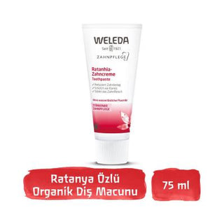 Weleda Natural Toothpaste with Ratanya Root for Sensitive Gums - 2.54 fl oz, Chemical-Free Oral Care Weleda Natural Toothpaste for Sensitive Gums natural toothpaste, sensitive gums, chemical-free oral care, Ratanya root toothpaste, natural ingredients for oral hygiene, oral care, natural oral care, healthy gums, fresh breath, Weleda, eco-friendly, sustainable, chemical-free, gentle cleansing