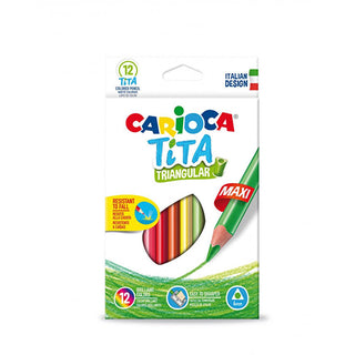 carioca tita maxi triangle color pencils 12 pack, closeup of carioca tita maxi pencils, carioca color pencils in colorful arrangement Carioca Tita Maxi Triangle Color Pencils - 12 Pack Carioca Tita Maxi Triangle Color Pencils - 12 Pack carioca, color-pencils, art-supplies, children, students, school-supplies, creative-tools, triangle-pencils, vibrant-colors, ai-generated
