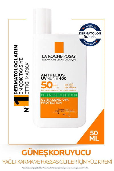 La Roche-Posay Anthelios Oil Control Facial Sunscreen SPF 50: Broad Spectrum Protection for Oily & Acne-Prone Skin