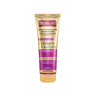 Bioblas Collagen & Keratin Hair Care Cream - Nourishes Fine Hair, Adds Volume & Shine - 8.45 fl oz Bioblas Collagen Hair Cream for Fine Hair hair care cream, collagen hair treatment, keratin hair cream, fine hair volumizer, daily hair nourishment, hair nourishment, hair repair, volumizing hair cream, lightweight hair care, non-greasy hair cream, collagen, keratin, hair health, hair shine, hair volume