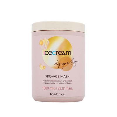 Inebrya Hair Care Mask - Argan Oil Nourishing Treatment for Shine & Moisture, Pro-Age Formula, 1000ml