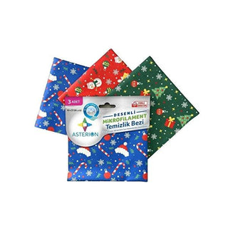 Asterion New Year's Microfiber Cleaning Cloth 3-Pack - Effective, Gentle, and Decorative Cleaning Solution Asterion New Year's Microfiber Cleaning Cloth 3-Pack Microfiber Cleaning Cloth, Themed Cleaning Cloth, New Year's Cleaning Cloth, Single-sided Printed Cloth, Multi-pack Cleaning Cloths, Cleaning Supplies, Household Essentials, Gift Ideas, Holiday Decor, Cleaning Tools