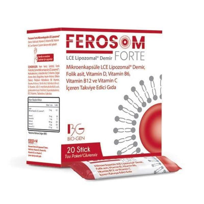 Ferosom - Ferosom Forte 20 Stick Liposomal Iron Dietary Supplement for Iron Deficiency & Overall Health - Gluten-Free, S