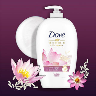 Dove Moisturizing Liquid Hand Soap with Lotus Flower & Rice Milk Extract - Gentle, Dermatologically Tested, 15.22 fl oz Dove Moisturizing Hand Soap - Gentle & Dermatologically Tested moisturizing hand soap, liquid hand soap, Dove hand soap, Lotus Flower hand soap, Rice Milk hand soap, dermatologically tested soap, moisturizing cream soap, gentle hand soap, natural hand soap, soft hands, nourishing hand soap, dry skin relief