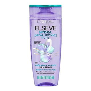 Elseve Hydra Hyaluronic Pure Anti-Oil Shampoo for Oily Roots & Dry Ends - 10.14 fl oz Elseve Anti-Oil Shampoo with Hyaluronic Acid - 10.14 fl oz anti-oil shampoo, hyaluronic acid hair care, salicylic acid shampoo, long-lasting freshness shampoo, moisturizing shampoo for dry hair ends, hair care, Elseve, Hydra Hyaluronic Pure, oily hair roots, dry hair ends, daily shampoo, lightweight shampoo, non-greasy hair care