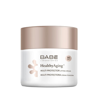 Babe SPF 30 Anti-Aging Firming Face Cream: Healthy Aging Multi-Protector - Sun Protection, Reduce Wrinkles, Youthful Skin (50ml) Babe SPF 30 Anti-Aging Face Cream - Firm, Protect, Rejuvenate SPF 30 face cream, anti-aging face cream, firming face cream, sun protection face cream, healthy aging cream, face cream with SPF, multi-protector face cream, facial cream, skin aging, sun protection, firming, wrinkles, UVA, UVB, environmental stressors, skin health, skin vitality, rejuvenation, daily use, skincare, gif