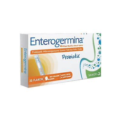 Enterogermina Probiotic Supplement - 20 Single-Use Vials | Gut Health Support, Bacillus clausii Spores