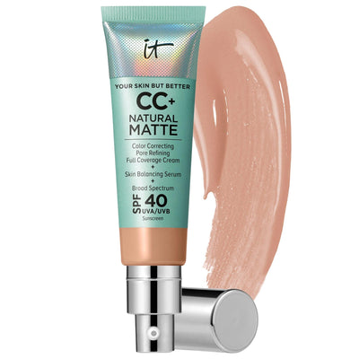CC+ Cream Natural Matte Foundation with SPF 40 - Full Coverage, Non-Comedogenic, Vegan Formula