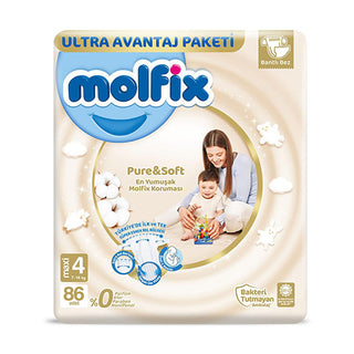 Molfix Pure & Soft Maxi Size 4 Boy Baby Diapers (86 Count) - Gentle, Hypoallergenic, and Dermatest Approved Leak Protection Molfix Pure & Soft Size 4 Diapers - Hypoallergenic Leak Protection baby diapers, infant diapers, sensitive skin diapers, hypoallergenic diapers, Molfix diapers, pure and soft diapers, size 4 diapers, maxi diapers, best baby diapers, diapers for boys, baby, diapers, sensitive skin, hypoallergenic, Molfix, pure and soft, size 4, maxi, boys, baby care, baby essentials, diapering, leak pro