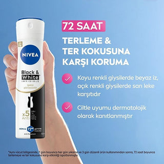 Nivea Women's Deodorant Spray - 72-Hour Anti-Perspirant Protection, Stain-Free Clothing, Dermatologically Tested - Long-lasting Anti-perspirant Deodorant for Women Nivea Women's Deodorant Spray - 72-Hour Protection Women's Deodorant Spray, Long-lasting Anti-perspirant Deodorant, Stain-free Deodorant for Clothing, Dermatologically Tested Deodorant, Alcohol-free Deodorant Spray, Anti-perspirant Deodorant for Women, Personal Care, Hygiene Products, Women's Hygiene, Deodorant for Sensitive Skin