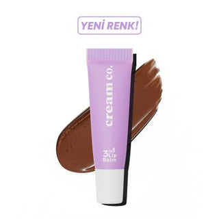 Cream Co. 3 in 1 Lip Balm - Mocha Tinted, Hyaluronic Acid & Ceramide - Moisturizing, Repairing, Vegan Cream Co. 3 in 1 Lip Balm - Mocha Tinted, Hyaluronic & Ceramide 3 in 1 Lip Balm, Mocha tinted lip balm, Hyaluronic Acid lip care, Vegan lip products, Dermatologically tested lip balm, Lip moisturizer, Tinted lip balm, Ceramide lip care, Lip repair, Multi-functional lip care, Natural lip products, Organic lip balm, Skincare for lips