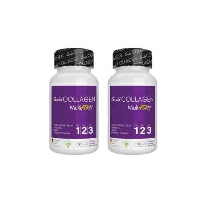 Suda Collagen Multiform: Type 1 2 3 Collagen Supplement with Probiotics, Vitamin C, Hyaluronic Acid, Zinc & Biotin - Sup