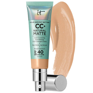 CC+ Cream Natural Matte Foundation with SPF 40 by CC Cream - Full Coverage, Vegan & Non-Comedogenic CC+ Cream Matte Foundation SPF 40 - Full Coverage, Vegan & Non-Comedogenic matte foundation, SPF 40 foundation, non-comedogenic foundation, vegan cosmetics, full-coverage foundation, oily skin solution, long-lasting makeup, sun protection, skin hydration, Air Licium, Hyaluronic Acid, Lentil Seed Extract, cruelty-free, fragrance-free, sensitive skin friendly, everyday makeup, natural finish