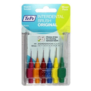 TePe Interdental Brushes Original Mixed Pack 6 pcs - Effective Oral Hygiene Tools for Dental Care TePe Interdental Brushes - Effective Oral Care TePe Interdental Brushes, Oral hygiene tools, Interdental cleaning, Dental care products, ISO compliant interdental brushes, Mixed pack interdental brushes, Oral care, Dental hygiene, Interdental brushes, TePe Original, Dental care, Oral health, Interdental cleaning tools
