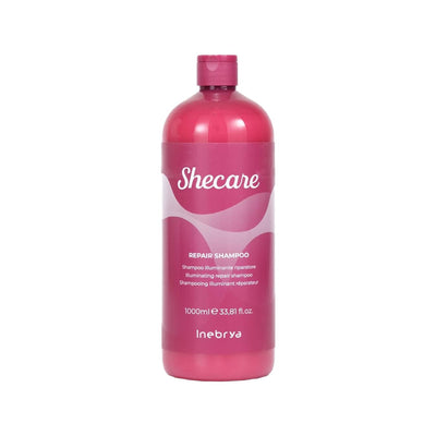 Inebrya Shecare Repair Shampoo - 1000ml Large Capacity, Nourishing & Repairing Formula for Damaged Hair