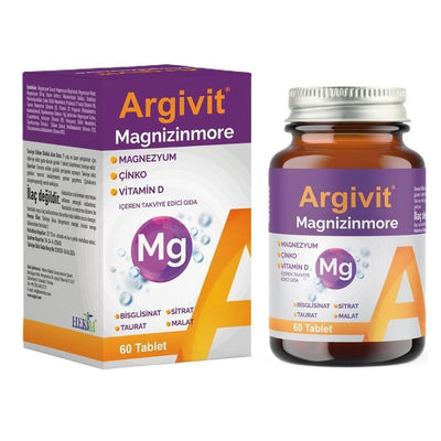 Argivit - Magnesium, Zinc & Vitamin D Supplement for Adults - 60 Tablets