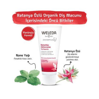 Weleda Natural Toothpaste with Ratanya Root for Sensitive Gums - 2.54 fl oz, Chemical-Free Oral Care Weleda Natural Toothpaste for Sensitive Gums natural toothpaste, sensitive gums, chemical-free oral care, Ratanya root toothpaste, natural ingredients for oral hygiene, oral care, natural oral care, healthy gums, fresh breath, Weleda, eco-friendly, sustainable, chemical-free, gentle cleansing
