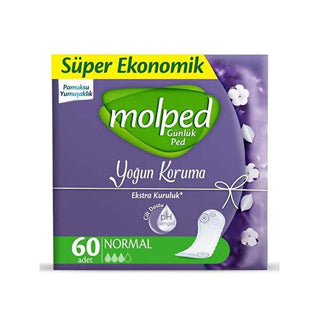 Molped Daily Sanitary Pads for Women - Comfortable, Breathable, and Dermatologically Approved - 60 Count Molped Daily Sanitary Pads - Comfortable & Breathable daily sanitary pads, menstrual protection, comfortable sanitary products, breathable sanitary pads, dermatologically approved sanitary products, halal certified sanitary products, women's health, feminine hygiene, sanitary pads, period protection, comfort and dryness, discreet protection, women's comfort