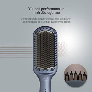 arzum-superstar-pro-hair-straightening-brush-1, arzum-superstar-pro-brush-cooking-with-ceramic-plates Arzum Superstar Pro Hair Straightening Brush - Ion Technology, Adjustable Heat | 140-220 °F Arzum Superstar Pro Hair Straightening Brush arzum, hair-straightening-brush, ion-technology, beauty-tools, hair-styling, ceramic-plates, adjustable-heat, automatic-shutoff, fast-heating, ai-generated