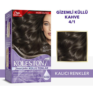 wella koleston 7 hair color kit, gizemli küllü kahve hair shade Wella Koleston 7 Kit Sonsuz Işıltılı Küllü Tonlar 4/1 Gizemli Küllü Kahve - For Adults & Women Wella Koleston 7 - Luxurious Ash Hair Color Kit wella, koleston, hair-color, ash-brown, color-kit, hair-care, liquid-color, moisturizing, repair, ai-generated